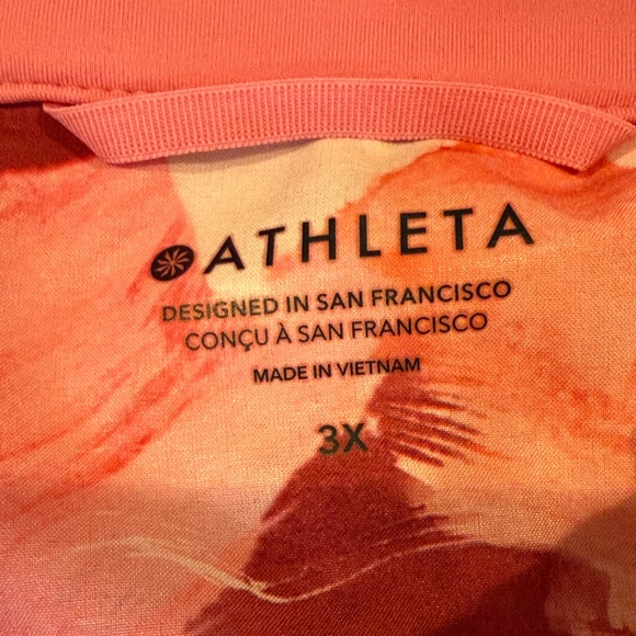 Athleta Run With It Coral and Peach Patterned Light Jacket - size 3X spring - Picture 2 of 5
